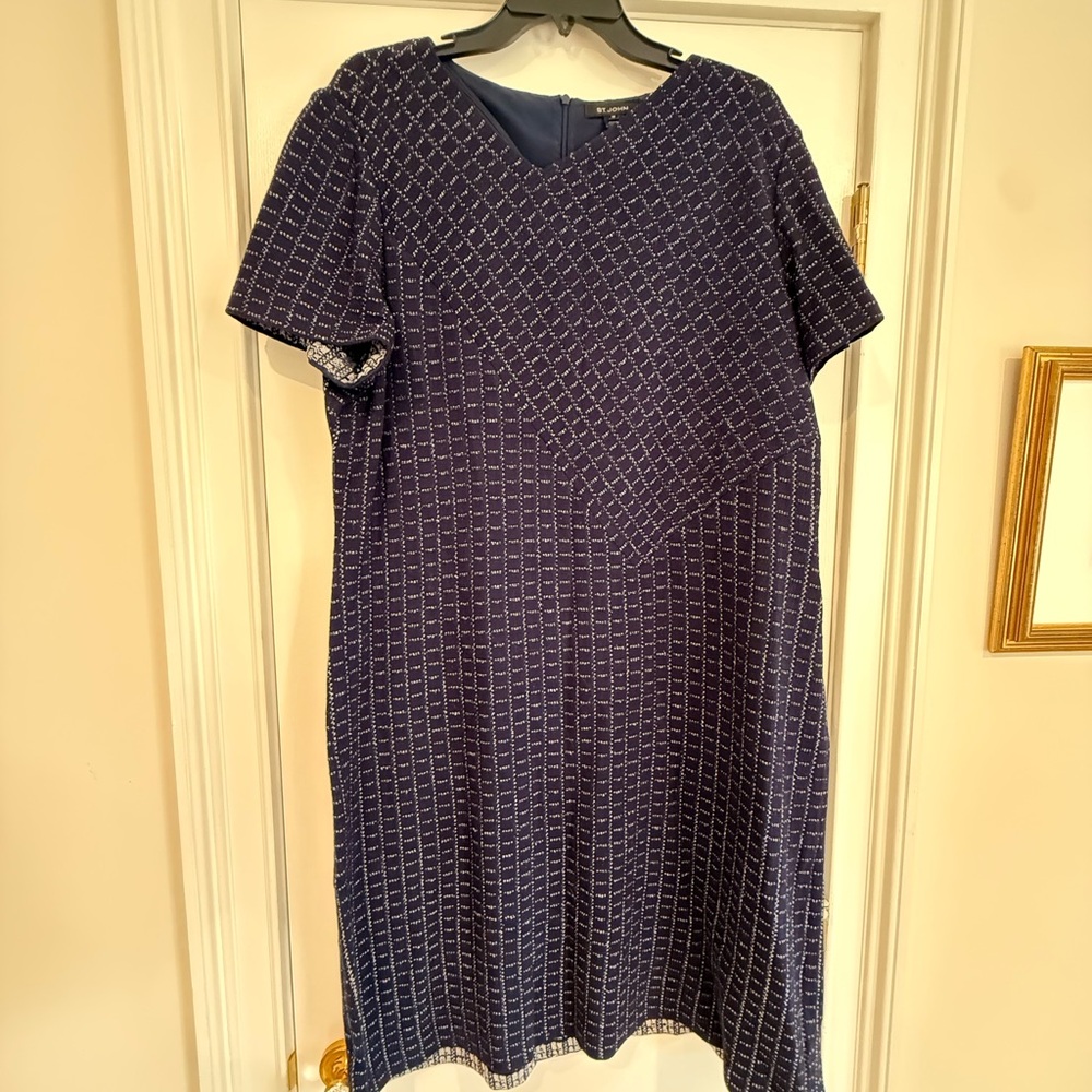 St. John Navy Geometric Dress Suit - Picture 2 of 5